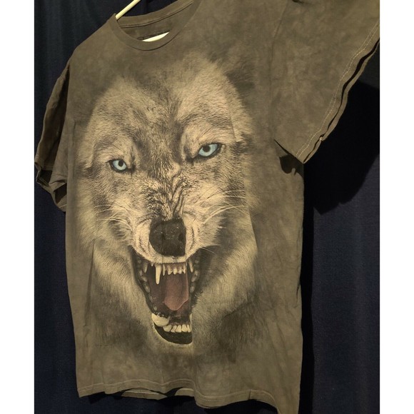 The Mountain Shirt Mens Large Tie Dye Gray Wolf 3D Graphic Wild Life Art Wolves - Picture 9 of 12